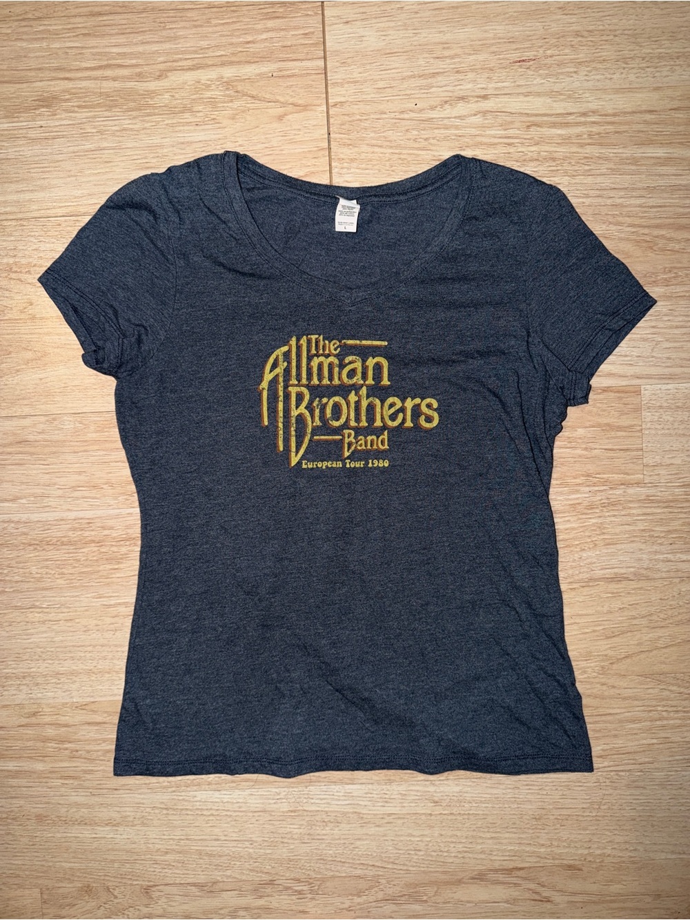 The Allman Brothers Band Women's Short Sleeve Tee - Navy with Gold Logo